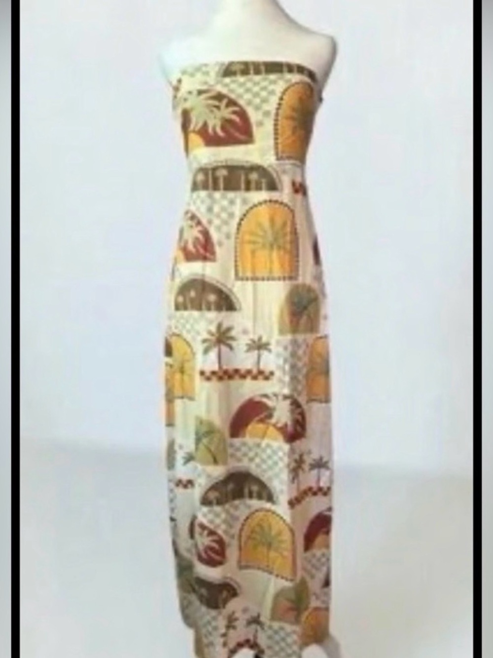 Paper heart  dress Tropical Print Strapless